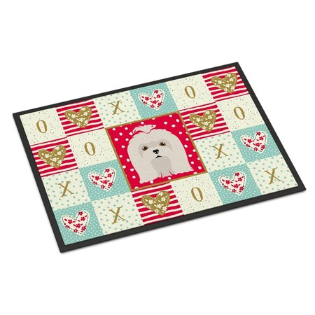 Carolines Treasures 24 x 36 in. Maltese Love Indoor or Outdoor Mat CK5217JMAT